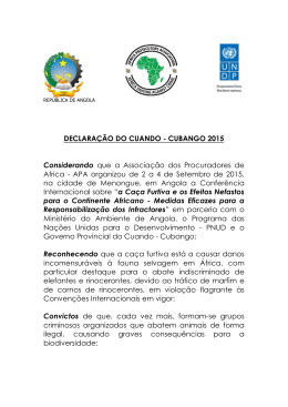 DECLARAÇÃO DO CUANDO - CUBANGO 2015 Considerando que