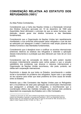 Convenção Relativa Ao Estatuto Dos Refugiados (1951)