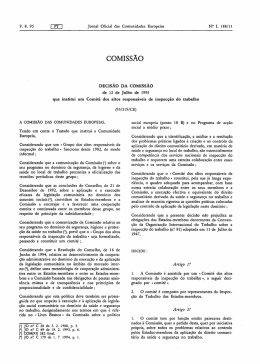 Decisão 95/319/CE - Autoridade para as Condições do Trabalho