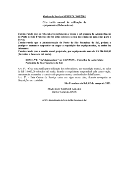 equipamento (Rebocadores). Considerando que os rebocadores