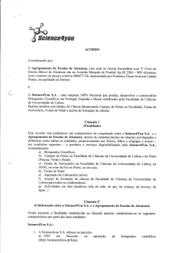 ACORDO Considerando que: O Agrupamento de Escolas de