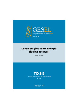 Considerações sobre Energia Elétrica no Brasil - Gesel