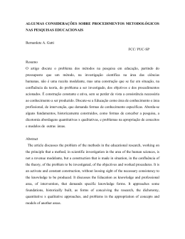 ALGUMAS CONSIDERA&Ccedil;&Otilde;ES SOBRE PROCEDIMENTOS