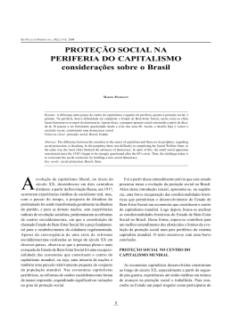 PROTE&Ccedil;&Atilde;O SOCIAL NA PERIFERIA DO CAPITALISMO