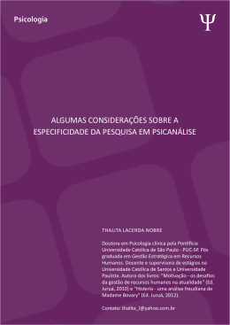 algumas considera&ccedil;&otilde;es sobre a especificidade da pesquisa em