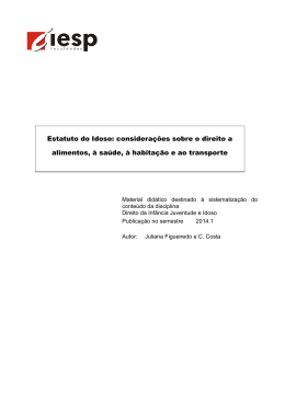 Estatuto do Idoso: considera&ccedil;&otilde;es sobre o direito a alimentos
