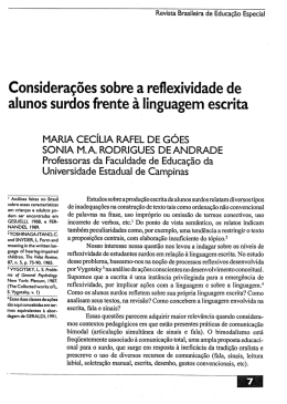 Considerações sobre a reﬂexividade de