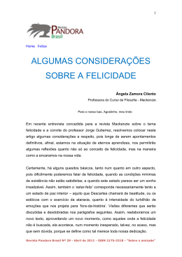 algumas considera&ccedil;&otilde;es sobre a felicidade