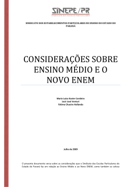 considerações sobre ensino médio e o novo enem