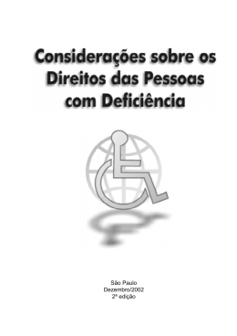 Considerações sobre os Direitos das Pessoas com