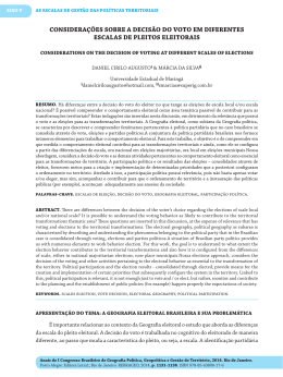 considera&ccedil;&otilde;es sobre a decis&atilde;o do voto em diferentes