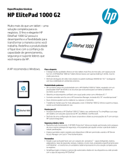 Especificações técnicas | HP ElitePad 1000 G2