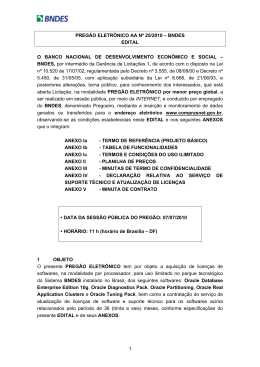 1 PREG&Atilde;O ELETR&Ocirc;NICO AA N&ordm; 25/2010 &ndash; BNDES EDITAL O
