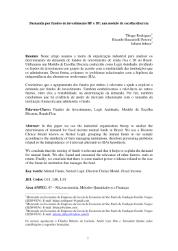 1 Demanda por fundos de investimento RF e DI: um modelo de