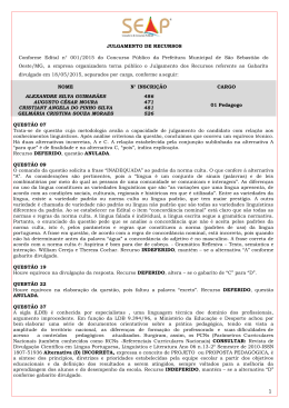 Julgamento dos Recursos 29/05/2015