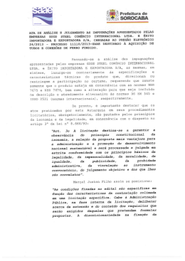 ata de análise e julgamento às impugnações
