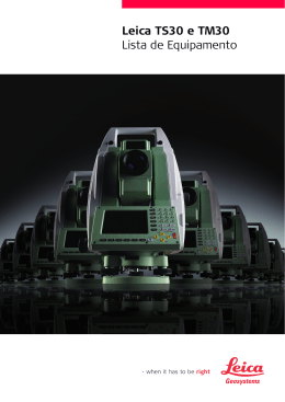 Leica TS30 e TM30 Lista de Equipamento