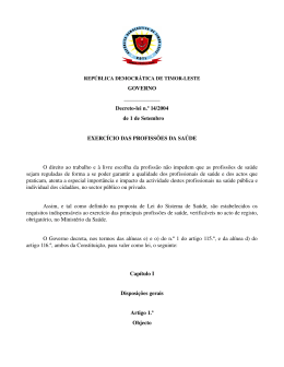 Exerc&iacute;cio das Profiss&otilde;es da Sa&uacute;de