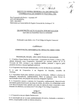 Estatutos da Cooperativa