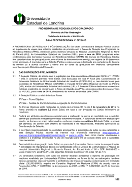 Edital PROPPG/DPG/DAM n&ordm; 067/2015