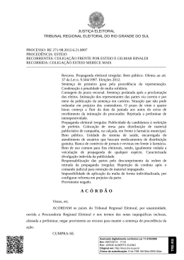 Ac&oacute;rd&atilde;o - processo RE27198 - Tribunal Regional Eleitoral do Rio