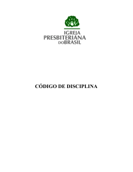 Código de Disciplina - Secretaria Executiva da IPB