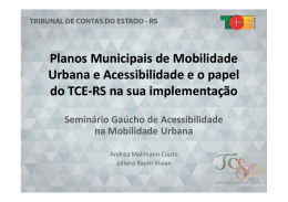 Planos Municipais de Acessibilidade e Mobilidade Urbana e o