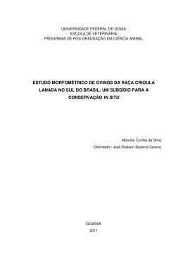 estudo morfom&eacute;trico de ovinos da ra&ccedil;a crioula lanada - EVZ