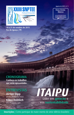 entrevistas - XXIII Semin&aacute;rio Nacional de Produ&ccedil;&atilde;o e Transmiss&atilde;o