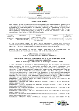 EDITAL DE INTIMAÇÃO Pelo presente fica(m) NOTIFICADO