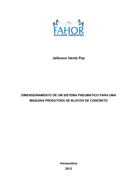 dimensionamento de um sistema pneum&aacute;tico para uma