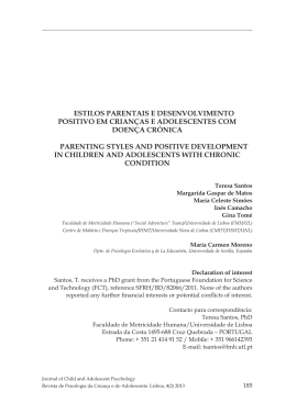 eStIlOS PARentAIS e deSenvOlvIMentO POSItIvO eM CRIAnçAS e