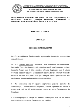 regulamento eleitoral do sindicato dos funcionários da prefeitura