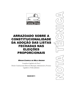 arrazoado sobre a constitucionalidade da ado&ccedil;&atilde;o das listas