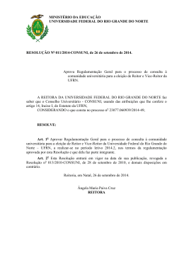 Resolu&ccedil;&atilde;o N&ordm; 011/2014-CONSUNI