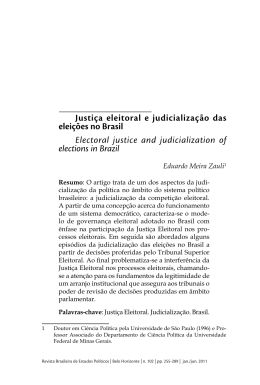 Justi&ccedil;a eleitoral e judicializa&ccedil;&atilde;o das elei&ccedil;&otilde;es no Brasil Electoral