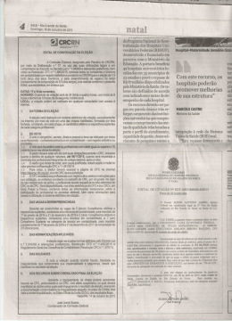 Publicação de Edital de Convocação para as Eleições 2015 em