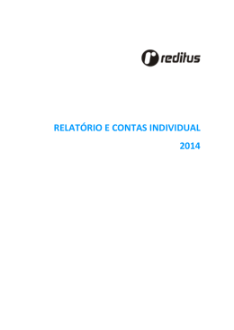 RELAT&Oacute;RIO E CONTAS INDIVIDUAL 2014
