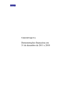 Demonstra&ccedil;&otilde;es financeiras em 31 de dezembro de 2011 e