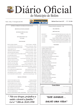 do Munic&iacute;pio de Bel&eacute;m