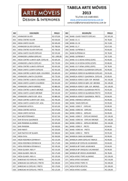 TABELA ARTE MÓVEIS 2013