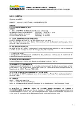 PREFEITURA MUNICIPAL DE CAMA&Ccedil;ARI