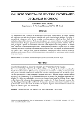 avaliação cognitiva do processo psicoterápico de crianças