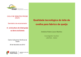 Qualidade tecnol&oacute;gica do leite de ovelha para fabrico de queijo