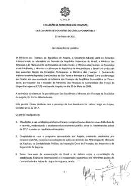 CPLP II REUNIÃO DE MINISTROS DAS FINANÇAS DA