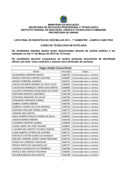 Lista Final de convocados - Tecnologo em hotelaria
