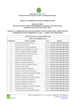 EDITAL N&ordm; 001/RIFB, DE 08 DE JANEIRO DE 2015 SELE&Ccedil;&Atilde;O 2015