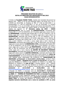 Edital - Faculdade Madre Tha&iacute;s