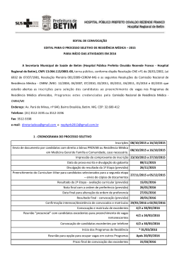 EDITAL DE CONVOCA&Ccedil;&Atilde;O EDITAL PARA O PROCESSO