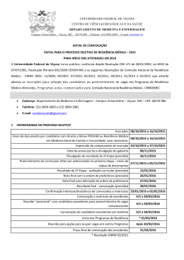EDITAL DE CONVOCAÇÃO EDITAL PARA O PROCESSO